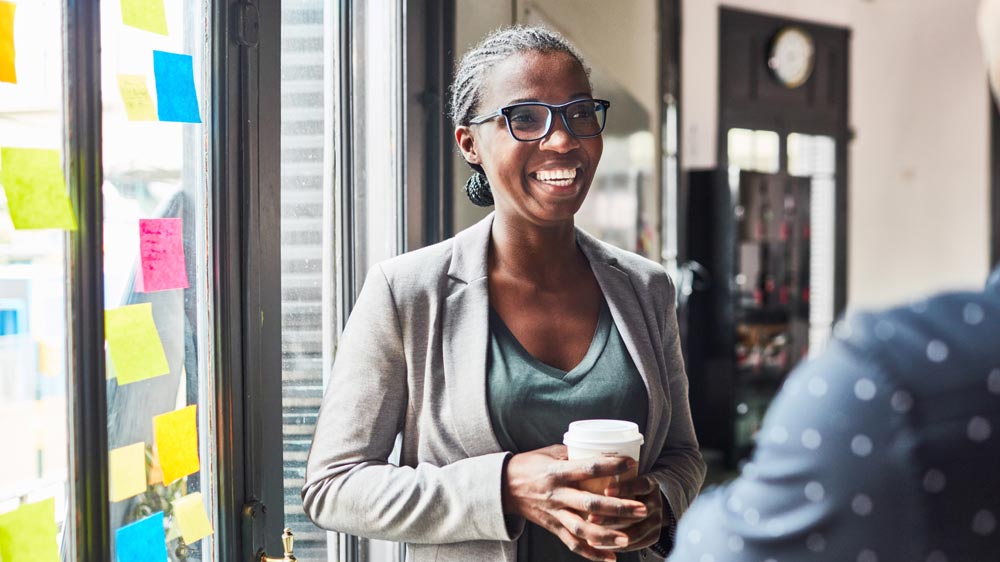 Woman in conversation