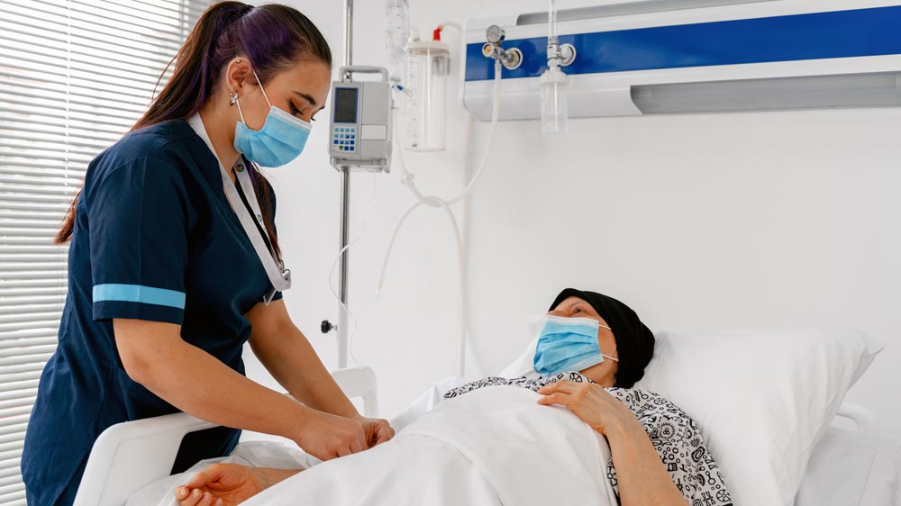 Nurse checking patient