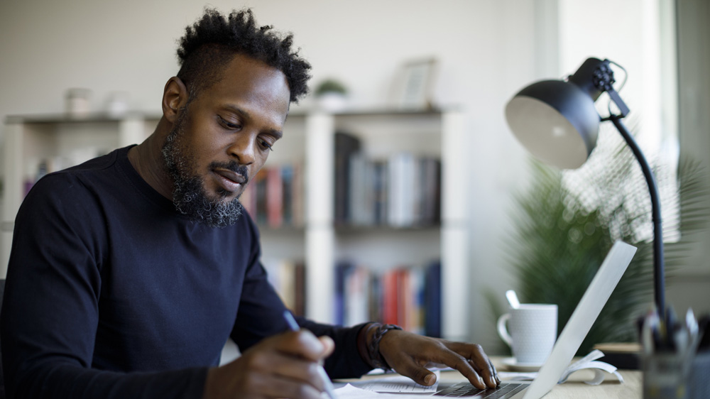 Man working at home