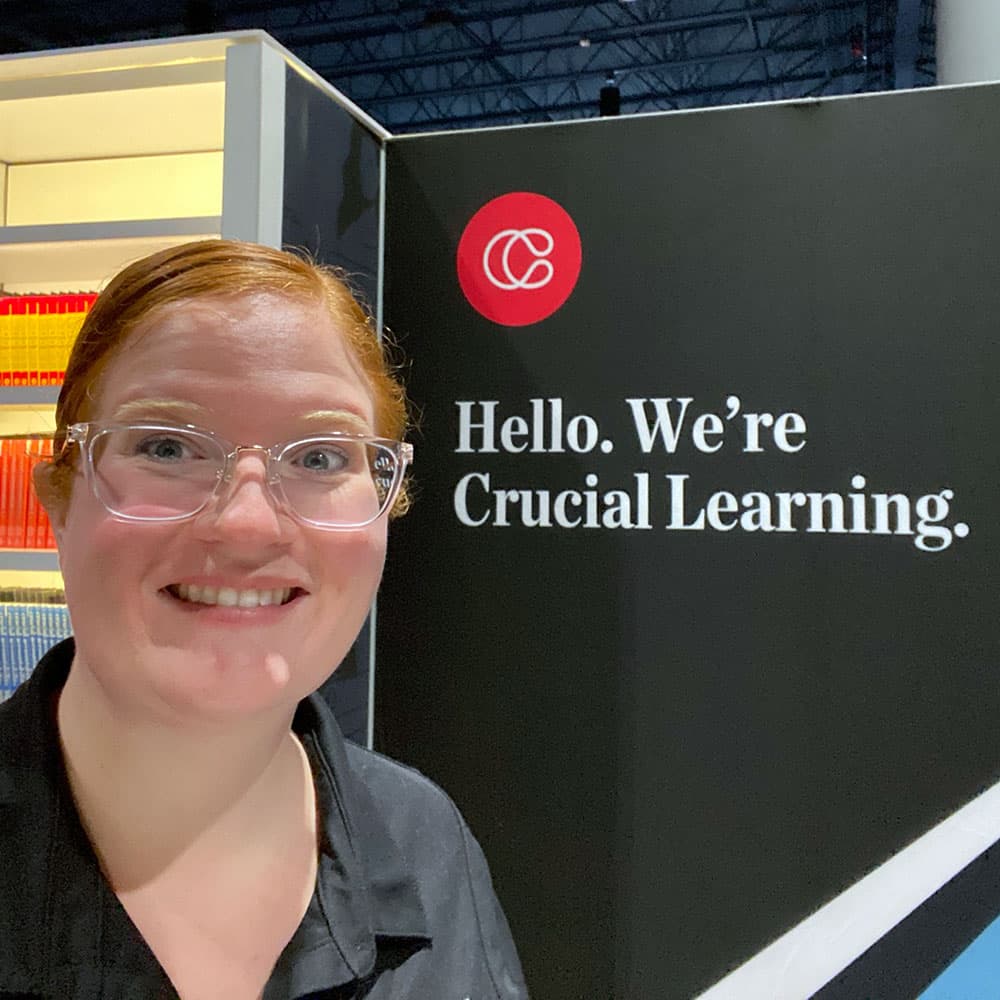 Hello we're crucial learning with a smiling lady