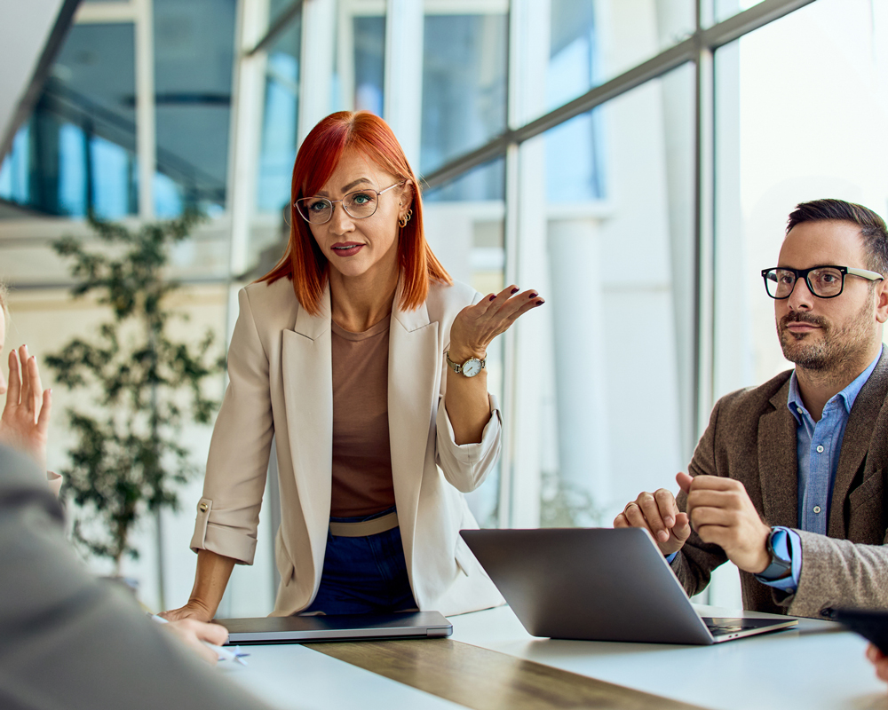 Professional Business Meeting in a Modern Bright Office