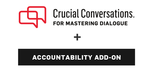 Crucial Conversations for Mastering Dialogue logo plus Accountability Add-On bar
