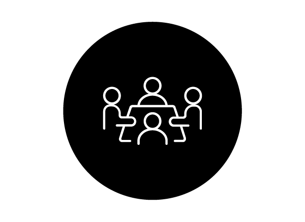 icon of people meeting at a table