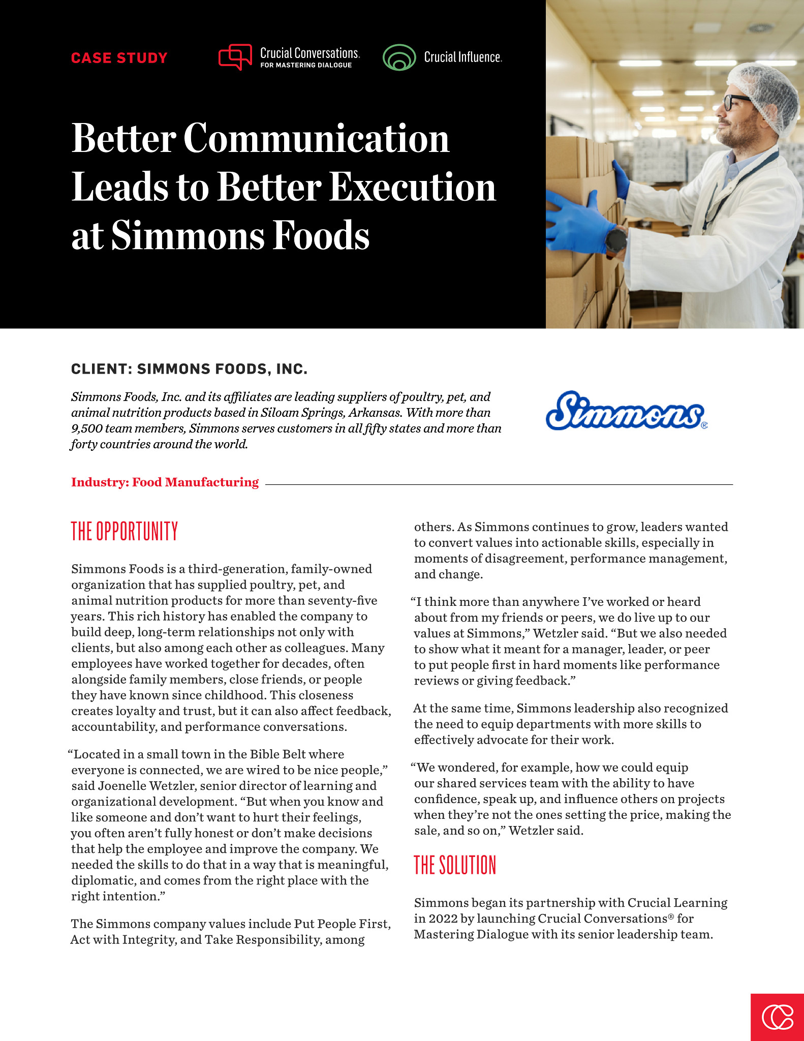Simmons Foods Case Study